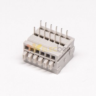 灰色端子臺彎式彈簧式插PCB板12芯端子接線連接器