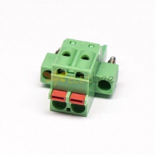 插拔式PCB接線端子直式綠色焊接彈簧式連接器 3.50mm