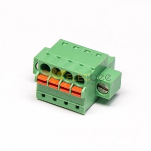 PCB插拔式接線端子綠色穿孔式直式帶螺絲接線連接器 5.0mm