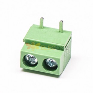 螺釘式PCB接線端子2芯彎式綠色接PCB板穿孔式 3.50mm