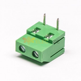 兩芯綠色端子螺釘式彎式穿孔式接PCB板 5.0mm