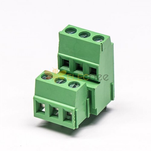 螺釘接線端子2層4芯插孔式綠色端子接線 5.0mm
