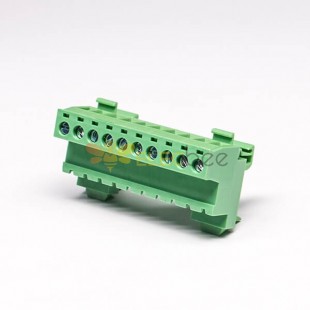螺釘式接線端子排面板安裝穿孔式10芯綠色端子座 5.0mm