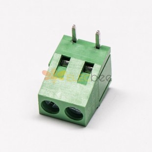 2芯接線端子綠色彎式插PCB板螺釘式端子接線 5.0mm