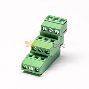 PCB接線端子 綠色3排 9芯帶9個螺釘的插拔式綠色端子接線 5.08mm