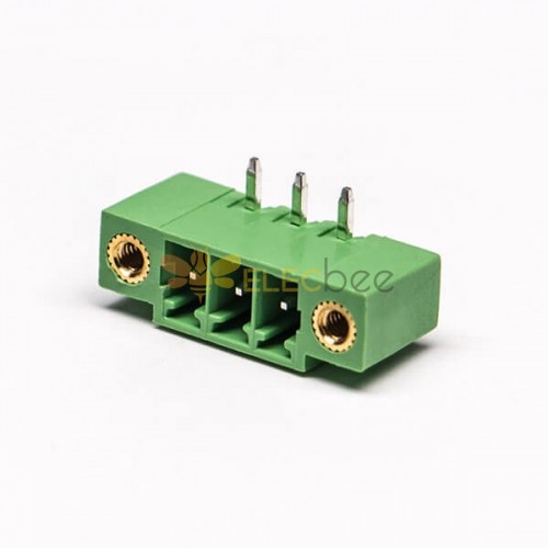 3 pin Terminal Block Connector Right Angle with 2 Screw Hole Green Pluggable Connector 3.81mm