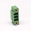 綠色接線端子2孔法蘭彎式3芯插孔PCB板安裝端子連接器 3.50mm