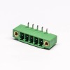 PCB四芯綠色接線端子彎式面板安裝2孔法蘭式接線端子排綠色 3.81mm