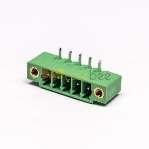 PCB四芯綠色接線端子彎式面板安裝2孔法蘭式接線端子排綠色