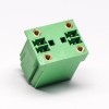 4芯插拔式接線端子方形穿孔式四孔法蘭直式綠色端子