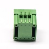 綠色接線端子6芯雙排直式穿孔帶4個螺絲孔的方形端子 3.81mm