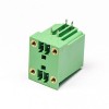 PCB綠色接線端子4芯彎式4孔法蘭方形面板安裝穿牆式端子 3.50mm