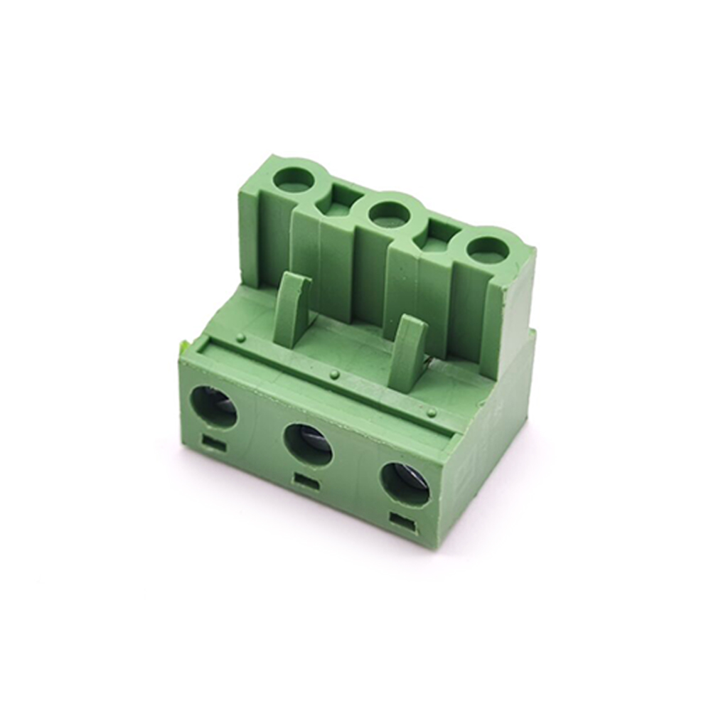 Plug-in Screw PCB Terminal Block 3pin Socket Right Angled Green Connector 7.62mm