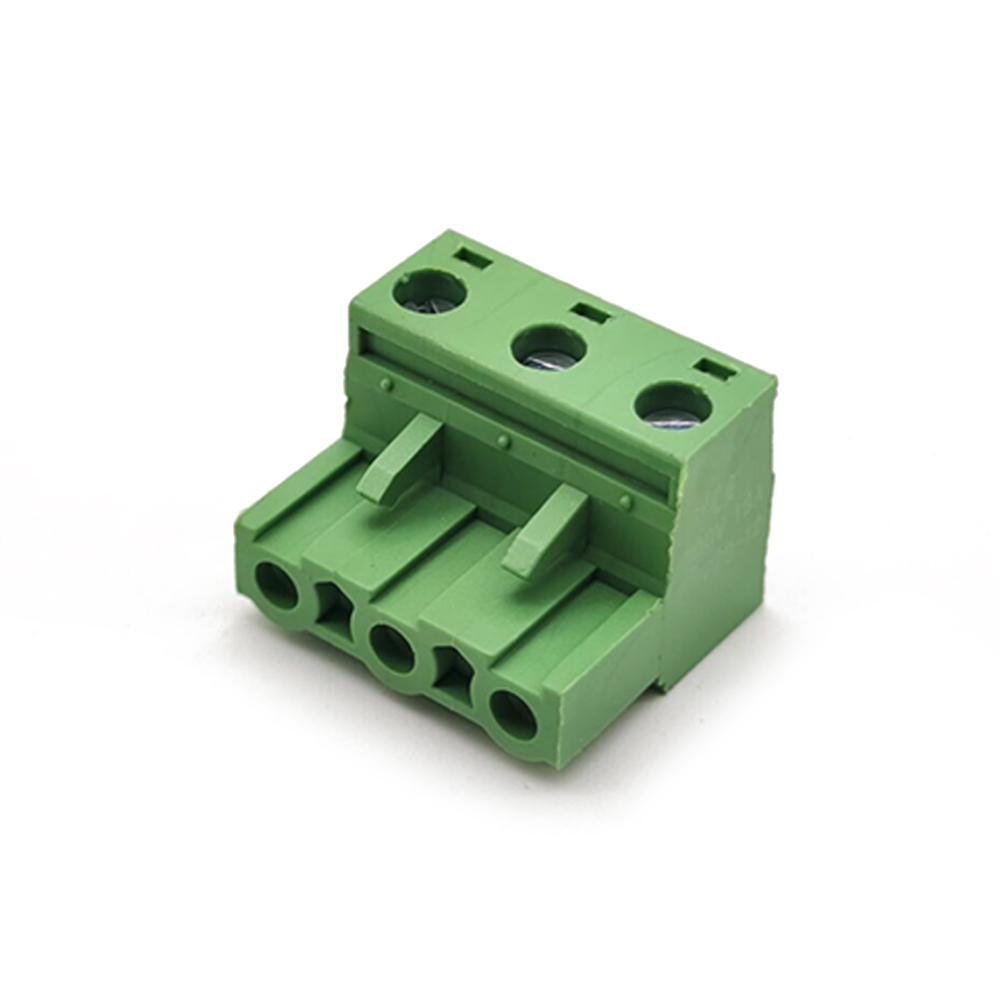 綠色端子插頭插拔式接線端子綠帶螺絲彎式 7.5mm