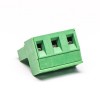 Plug-in Screw PCB Terminal Block 3pin Socket Right Angled Green Connector 7.62mm