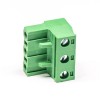 Plug-in Screw PCB Terminal Block 3pin Socket Right Angled Green Connector 7.62mm