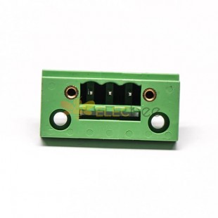 綠色端子臺3芯帶兩個螺絲孔直式穿孔接線端子 5.08mm