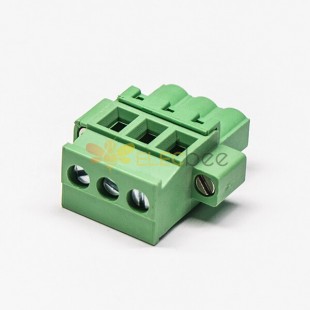 Plug in Terminal Block Connector 5pin Flange Mounting Green Straight Connector 5.0mm