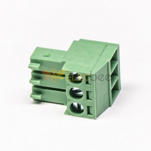 Plug in Terminal Block Connector Straight Through Hole with 3 Screw Green Connector 3.50mm