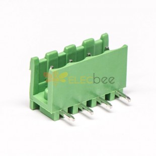 綠色彎端子4芯彎式穿孔式綠色PCB板插拔式接線端子 7.62mm