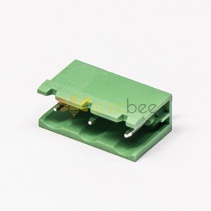 插拔式PCB接線端子3芯直式穿孔綠色端子插拔式