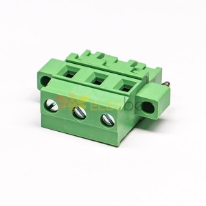 Terminal Block Connector Clamp Type Flange Mounting Green Pluggable 5.08mm