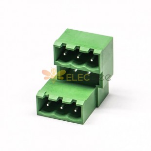 綠色端子座穿牆式端子免焊面板對接PCB連接器公母座對插拔銅 5.08mm