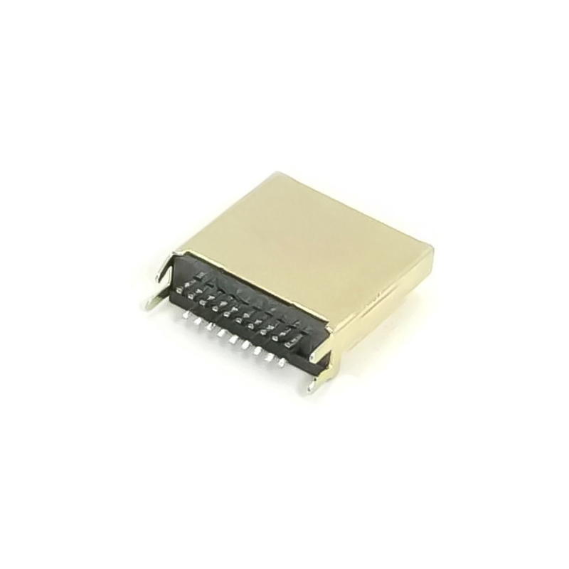 HDMI male connector 19p Straight Edge Mount for PCB