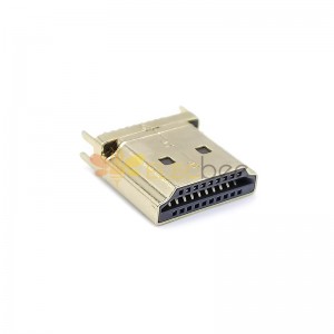 HDMI male connector 19p Straight Edge Mount for PCB
