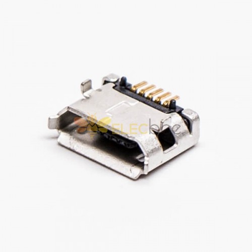 Micro USB Dual Female 5 Pin SMT Tipo B DIP 6.4 Em linha reta para PCB