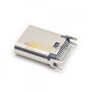 10pcs Type C接口直式24针母头连接器带夹板直插式接PCB板