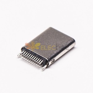 PCB Montaj için 10pcs USB Type C Konnektör Fiş Düz 24 Pin Through Hole