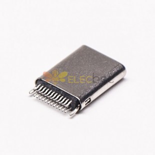 10pcs USB Type-C公頭直式24直通式插板接PCB板 常規包裝