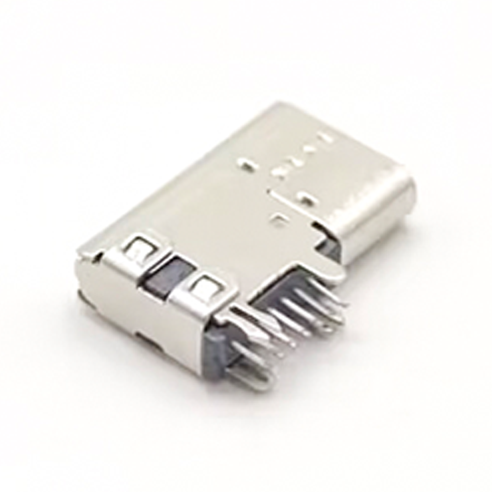 10шт USB Тип C женский 90 градусфлаг Тип через отверстие Упаковка катушки
