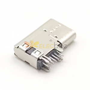 10pcs USBタイプCメス90度フラグタイプスルーホール