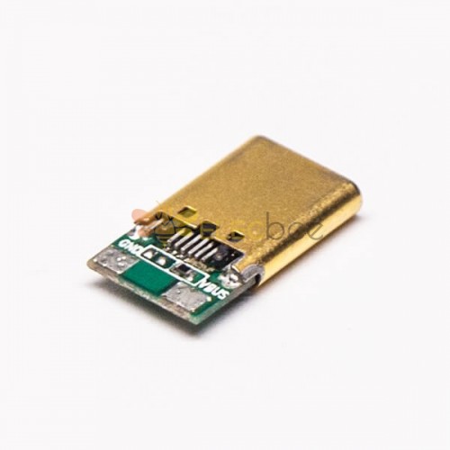 10pcs USB Type C Port Plug Straight 12 Pin PCB Mount Gold Plating Reel packing