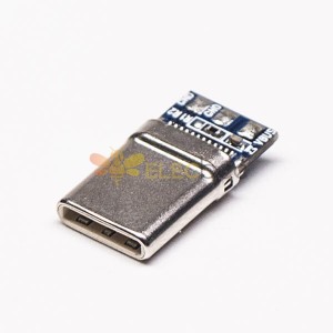10pcs USB Tipo C Porta Dritto Connettore Maschio PCB Montaggio
