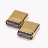 10pcs tipo C 24 Pin Conector Straight Plug Through Hole Gold Plating Embalagem normal