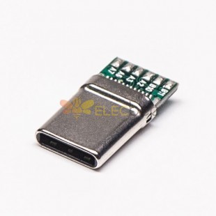 USB Type-C接口24針公頭連接器直式焊接式接線 常規包裝