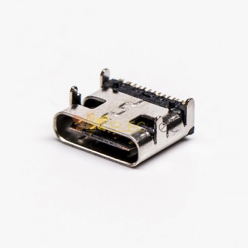 USB Type C 90 Degree Female SMT Through Hole for PCB Mount Reel packing