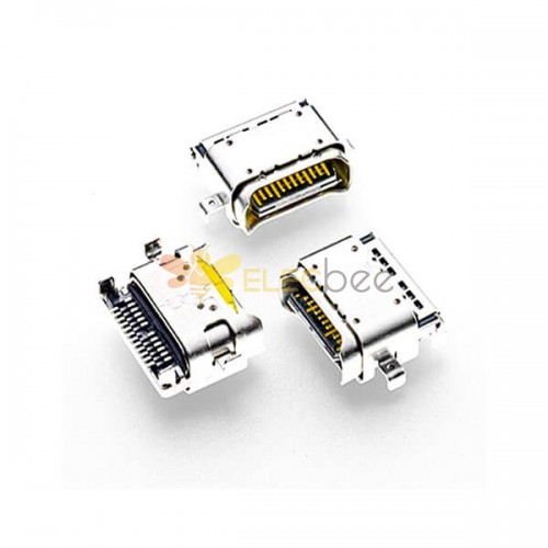 Conector USB tipo C carregador rápido fêmea 24 pinos SMT PCB 20 unidades Embalagem do carretel