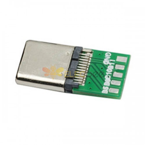 Conector macho USB tipo C folheado a níquel DIP 24 pinos para telefones 20 unidades Embalagem do carretel