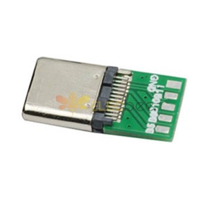 Telefonlar için USB Type C Erkek Konnektör Nikel Kaplama DIP 24pin