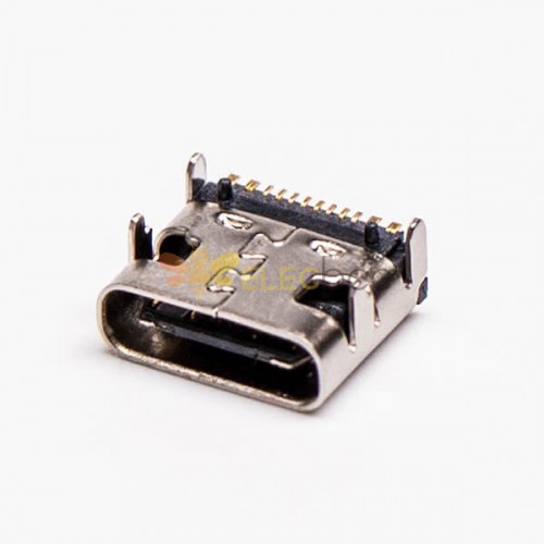 USB Type C Port Female Right Angled SMT DIP for PCB Mount Reel packing