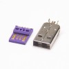 USB A com Shell 4p roxo Cor Tipo A Conector 20pcs