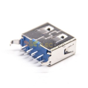 Placa base USB 3.0 Conector hembra Tipo 9p tipo recto con agujero a través