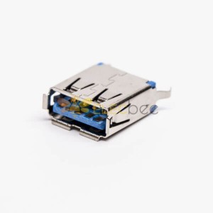 Jack USB 3.0 tipo A femmina dritto DIP blu con foro passante