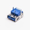 USB 3.0 Port Female Right Angled Blue Through Hole for PCB Mount