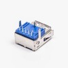 USB 3.0-Port, weiblich, rechtwinklig, blau, Durchgangsloch für Leiterplattenmontage, 20 Stück