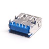USB 3.0AF Tipo corto 90 grados PA9T Núcleo de goma azul 13,7 mm 20 piezas